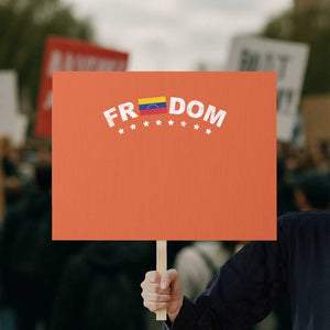 Freedom For Venezuela Protest Sign Venezuelan Flag Eight Stars Bandera TS11 Horizontal 18" × 24" Orange Print Your Wear