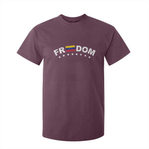 Freedom For Venezuela T Shirt For Kid Venezuelan Flag Eight Stars Bandera TS11 Maroon Print Your Wear