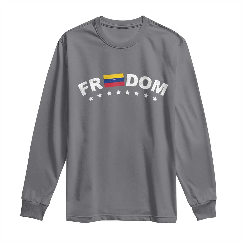 Freedom For Venezuela Long Sleeve Shirt Venezuelan Flag Eight Stars Bandera TS11 Charcoal Print Your Wear