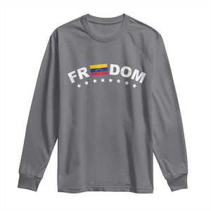 Freedom For Venezuela Long Sleeve Shirt Venezuelan Flag Eight Stars Bandera TS11 Charcoal Print Your Wear