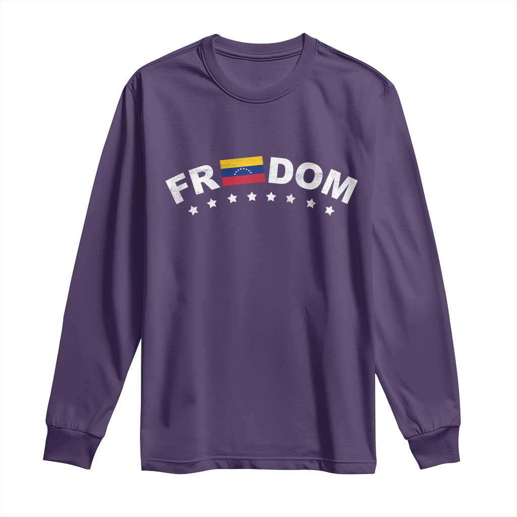 Freedom For Venezuela Long Sleeve Shirt Venezuelan Flag Eight Stars Bandera TS11 Purple Print Your Wear