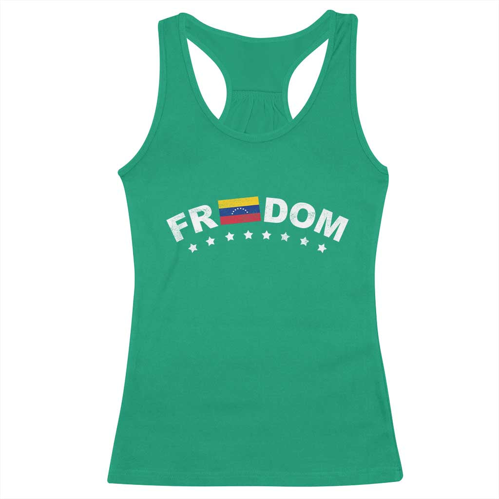 Freedom For Venezuela Racerback Tank Top Venezuelan Flag Eight Stars Bandera TS11 Irish Green Print Your Wear