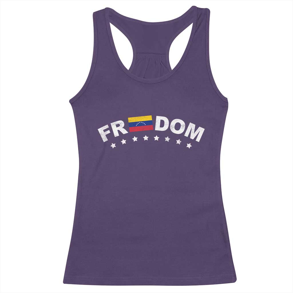 Freedom For Venezuela Racerback Tank Top Venezuelan Flag Eight Stars Bandera TS11 Purple Print Your Wear