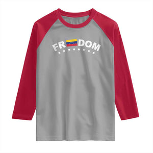 Freedom For Venezuela Raglan Shirt Venezuelan Flag Eight Stars Bandera TS11 Sport Gray Red Print Your Wear
