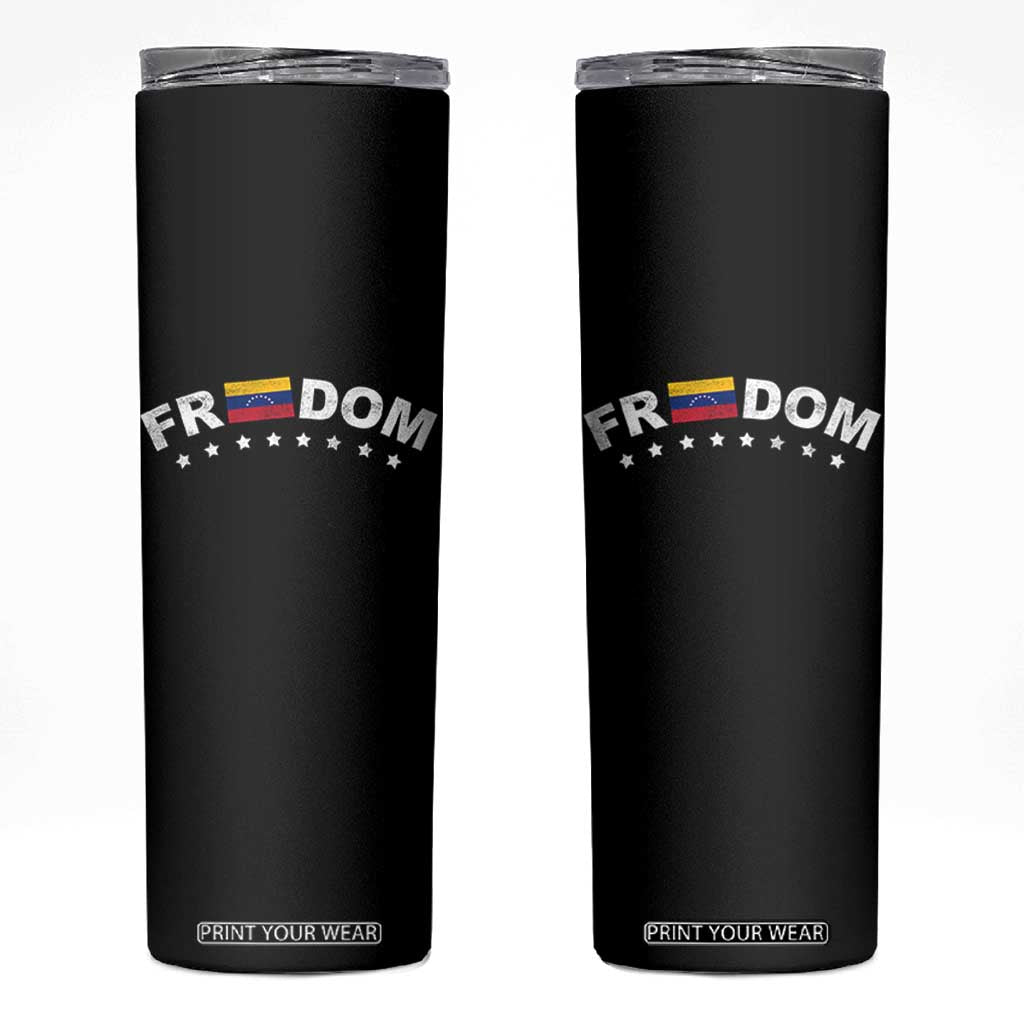 Freedom For Venezuela Skinny Tumbler Venezuelan Flag Eight Stars Bandera TS11 Black Print Your Wear