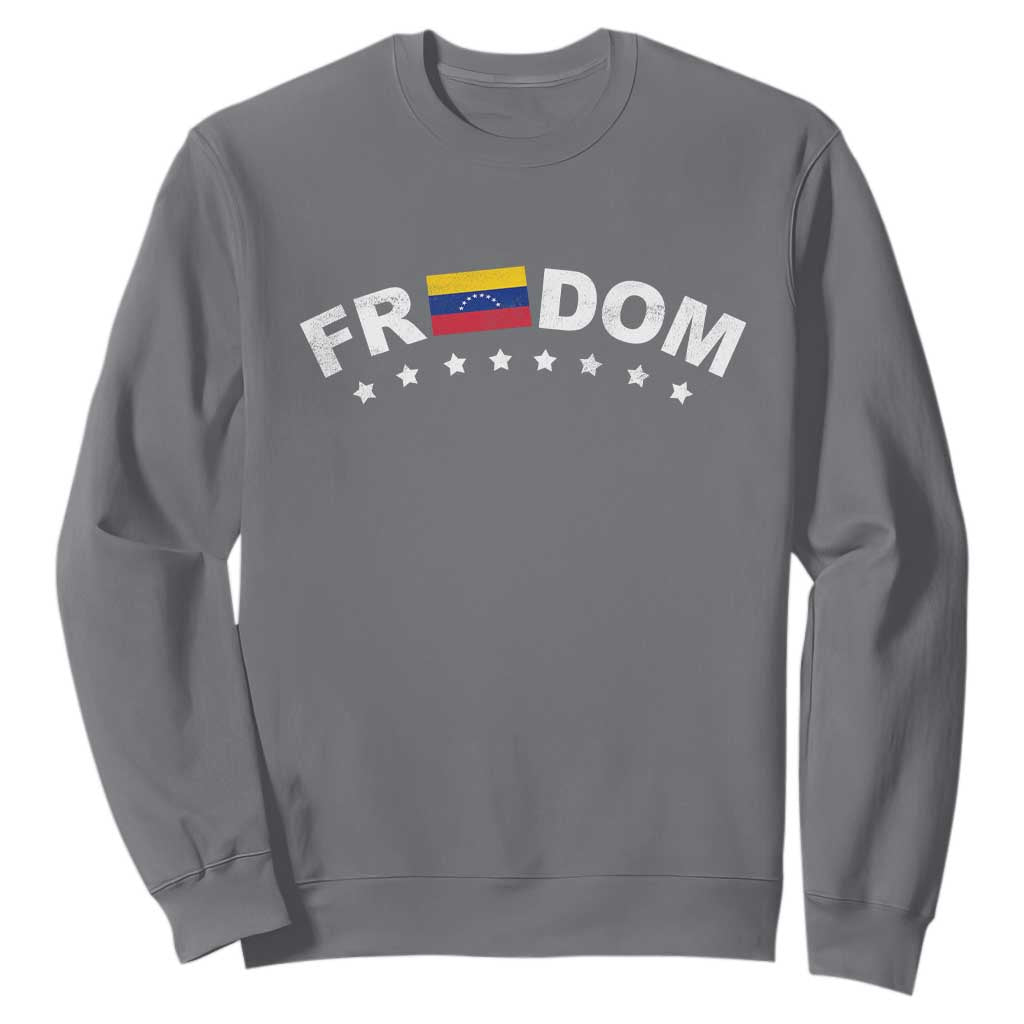 Freedom For Venezuela Sweatshirt Venezuelan Flag Eight Stars Bandera TS11 Charcoal Print Your Wear