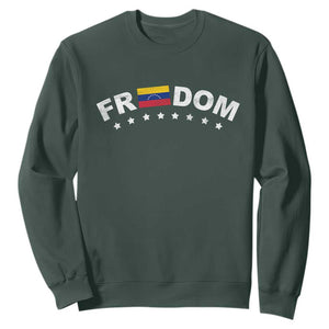 Freedom For Venezuela Sweatshirt Venezuelan Flag Eight Stars Bandera TS11 Dark Forest Green Print Your Wear