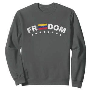 Freedom For Venezuela Sweatshirt Venezuelan Flag Eight Stars Bandera TS11 Dark Heather Print Your Wear