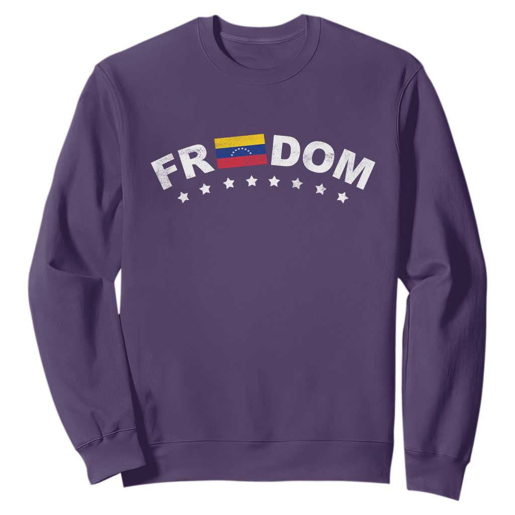 Freedom For Venezuela Sweatshirt Venezuelan Flag Eight Stars Bandera TS11 Purple Print Your Wear