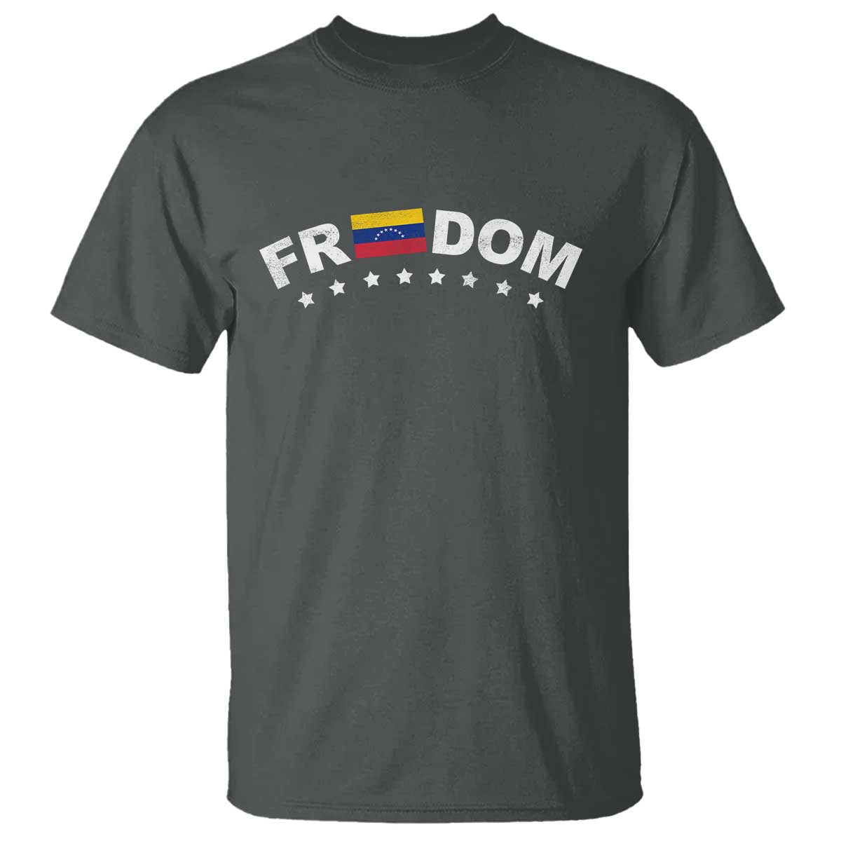 Freedom For Venezuela T Shirt Venezuelan Flag Eight Stars Bandera TS11 Dark Heather Print Your Wear