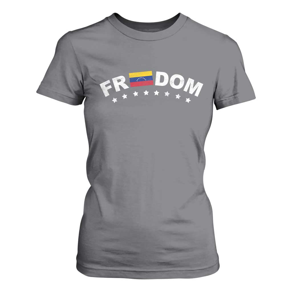 Freedom For Venezuela T Shirt For Women Venezuelan Flag Eight Stars Bandera TS11 Charcoal Print Your Wear