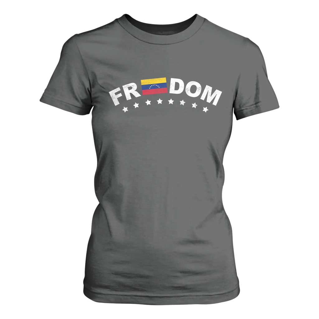 Freedom For Venezuela T Shirt For Women Venezuelan Flag Eight Stars Bandera TS11 Dark Heather Print Your Wear