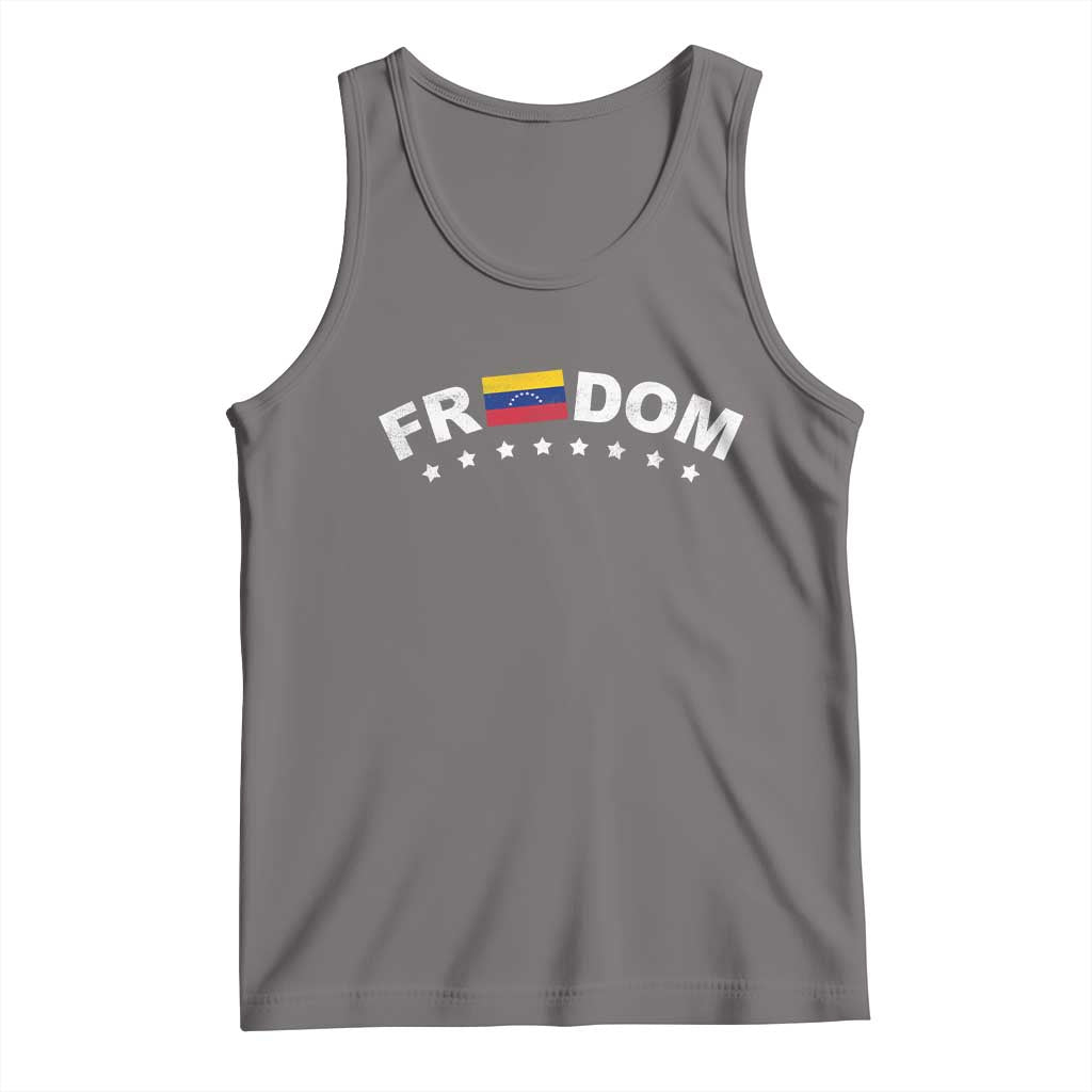 Freedom For Venezuela Tank Top Venezuelan Flag Eight Stars Bandera TS11 Deep Heather Print Your Wear