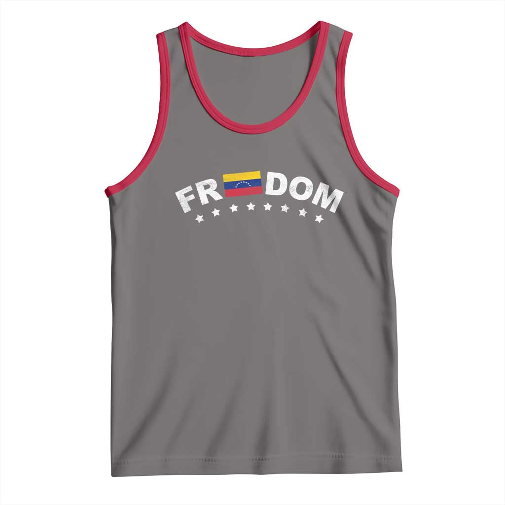 Freedom For Venezuela Tank Top Venezuelan Flag Eight Stars Bandera TS11 Deep Heather Red Print Your Wear