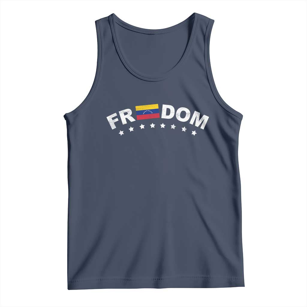 Freedom For Venezuela Tank Top Venezuelan Flag Eight Stars Bandera TS11 Navy Print Your Wear