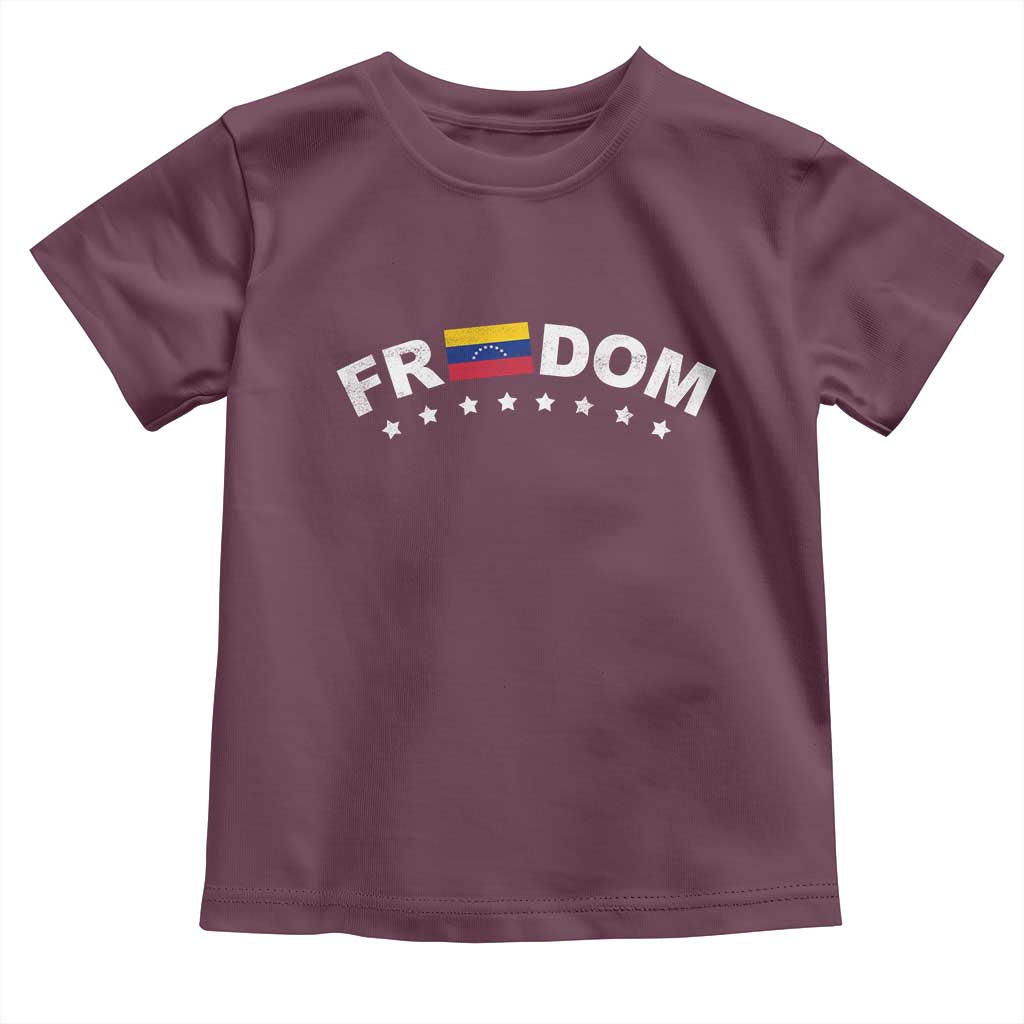 Freedom For Venezuela Toddler T Shirt Venezuelan Flag Eight Stars Bandera TS11 Maroon Print Your Wear