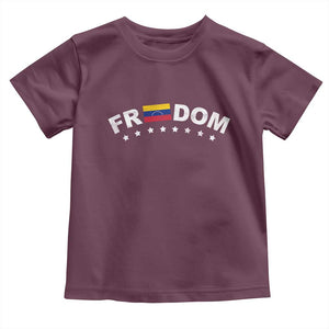 Freedom For Venezuela Toddler T Shirt Venezuelan Flag Eight Stars Bandera TS11 Maroon Print Your Wear