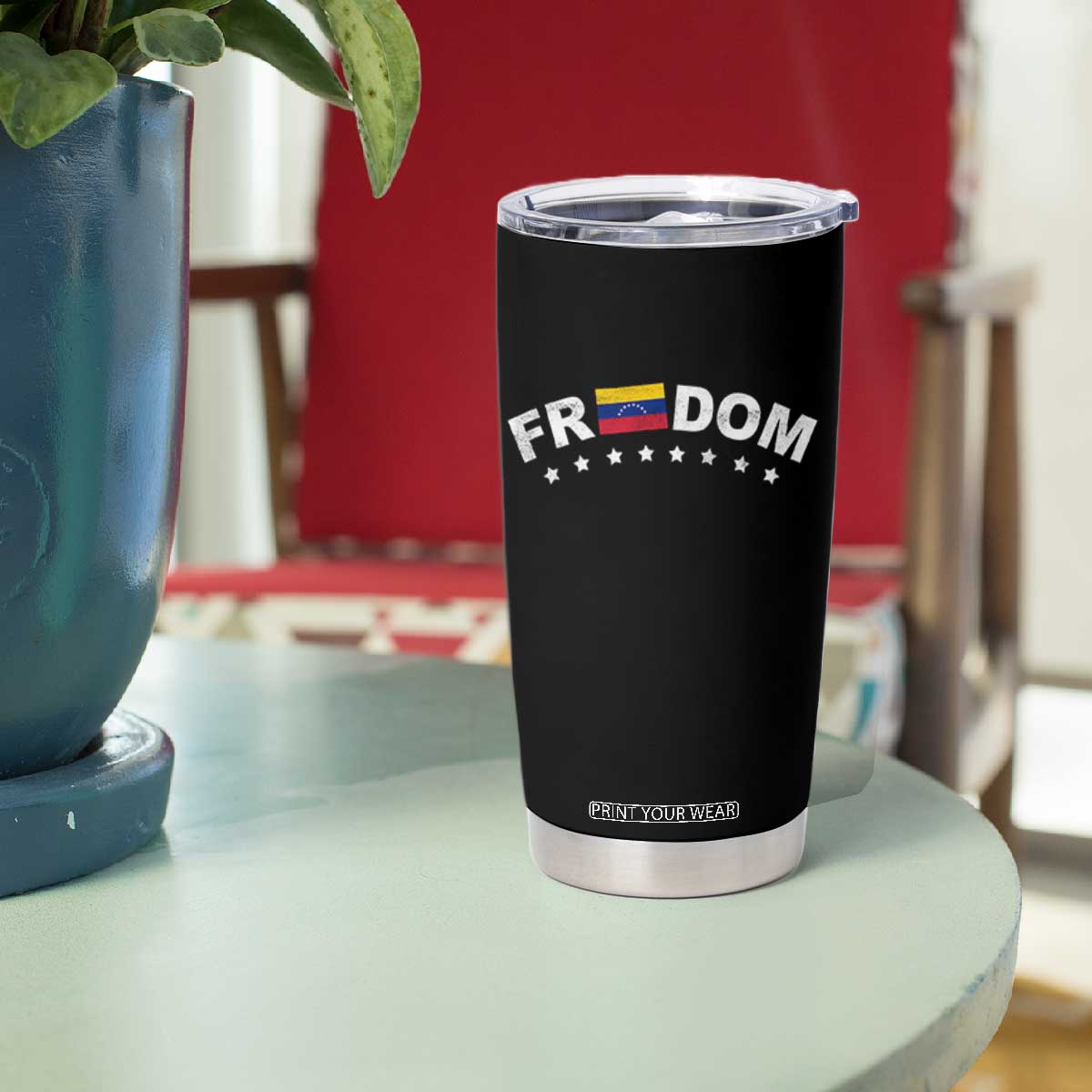 Freedom For Venezuela Tumbler Cup Venezuelan Flag Eight Stars Bandera TS11 Print Your Wear