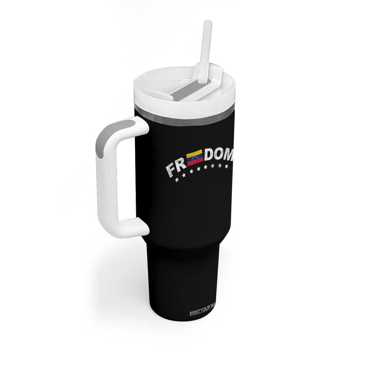 Freedom For Venezuela Tumbler With Handle Venezuelan Flag Eight Stars Bandera TS11 Print Your Wear