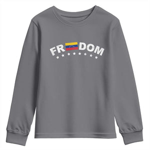 Freedom For Venezuela Youth Sweatshirt - Venezuelan Flag Eight Stars Bandera Protest Tee TS11 Charcoal Print Your Wear