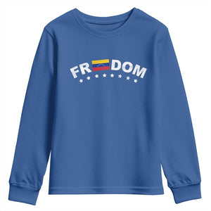 Freedom For Venezuela Youth Sweatshirt - Venezuelan Flag Eight Stars Bandera Protest Tee TS11 Royal Blue Print Your Wear