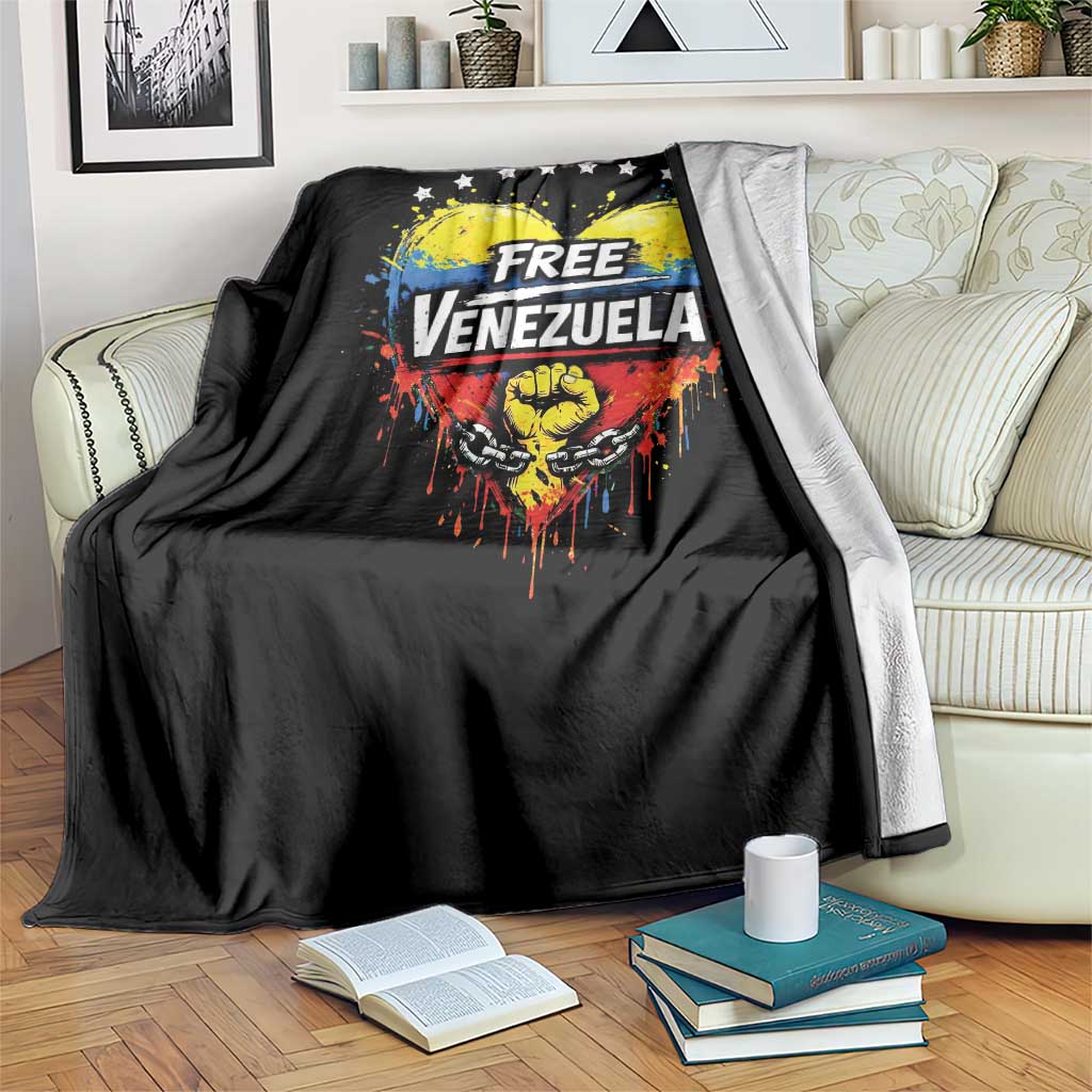 Free Venezuela Throw Blanket Freedom Venezuelan Flag Hand Fist Graphic TS11 Print Your Wear
