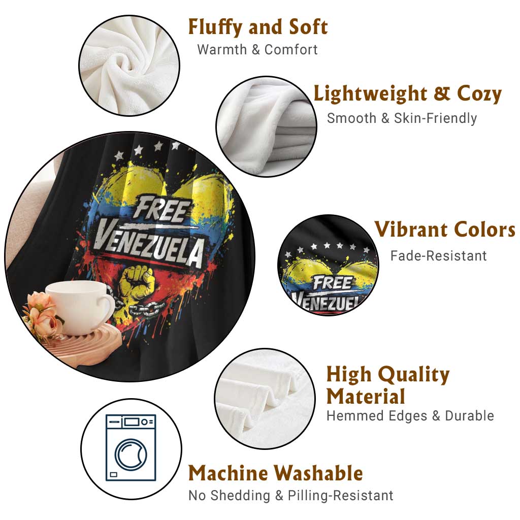 Free Venezuela Throw Blanket Freedom Venezuelan Flag Hand Fist Graphic TS11 Print Your Wear