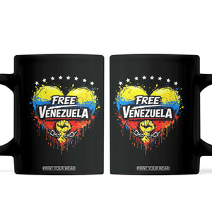 Free Venezuela Coffee Mug Freedom Venezuelan Flag Hand Fist Graphic TS11 Black Print Your Wear