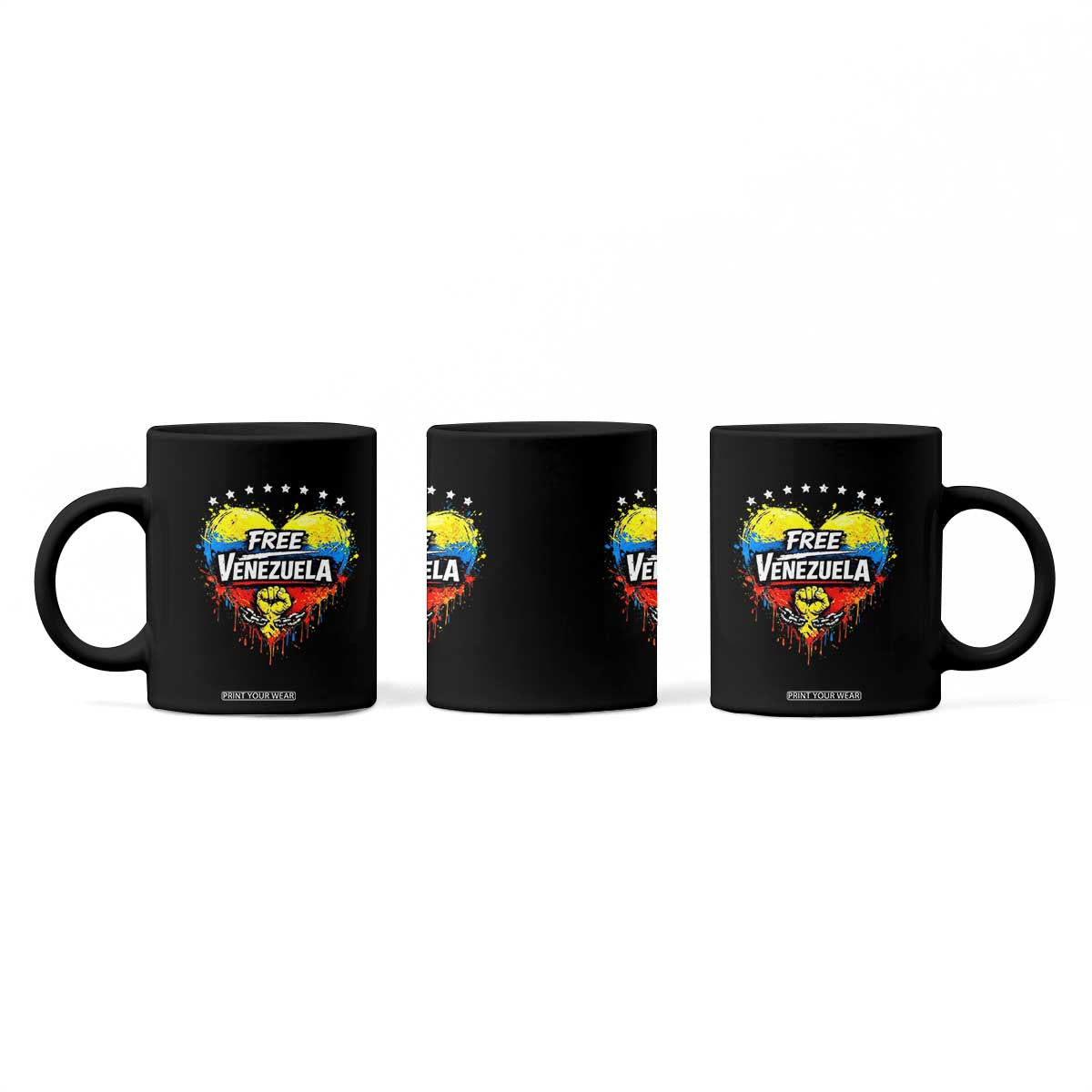 Free Venezuela Coffee Mug Freedom Venezuelan Flag Hand Fist Graphic TS11 Print Your Wear