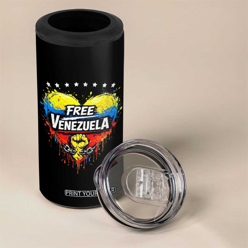 Free Venezuela 4 in 1 Can Cooler Tumbler Freedom Venezuelan Flag Hand Fist Graphic TS11 Print Your Wear
