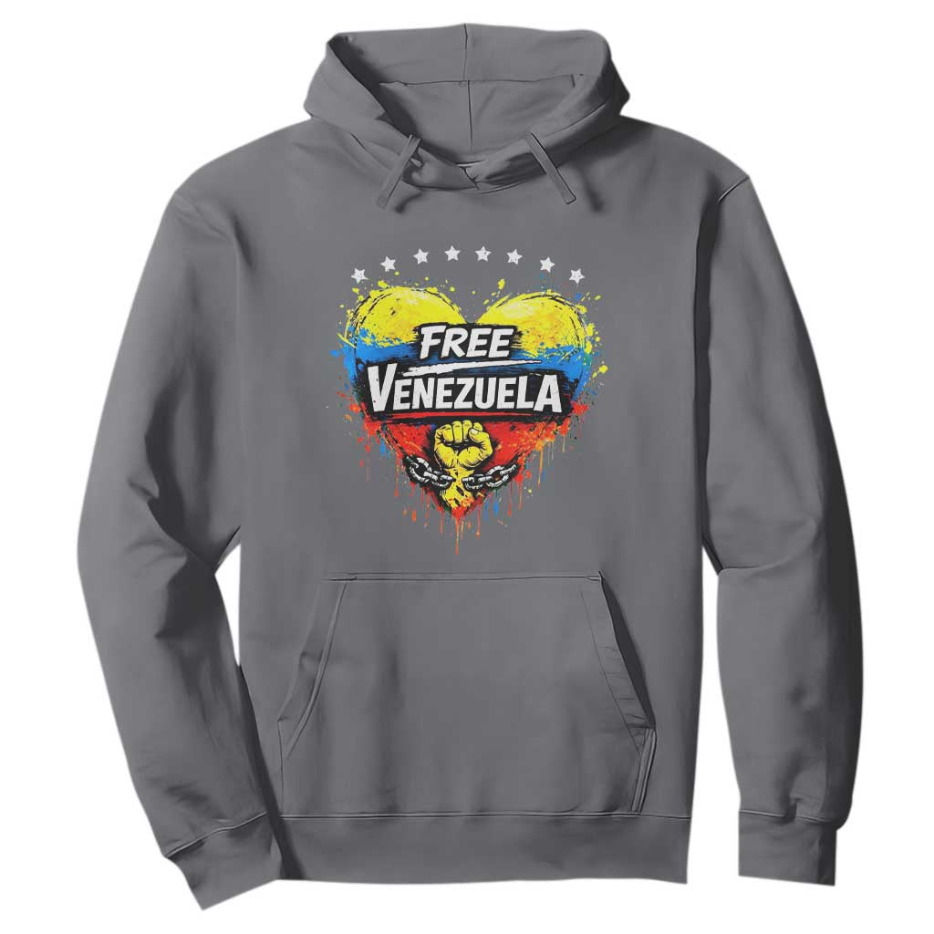 Free Venezuela Hoodie Freedom Venezuelan Flag Hand Fist Graphic TS11 Charcoal Print Your Wear