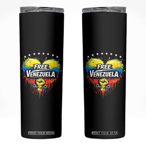 Free Venezuela Skinny Tumbler Freedom Venezuelan Flag Hand Fist Graphic TS11 Black Print Your Wear