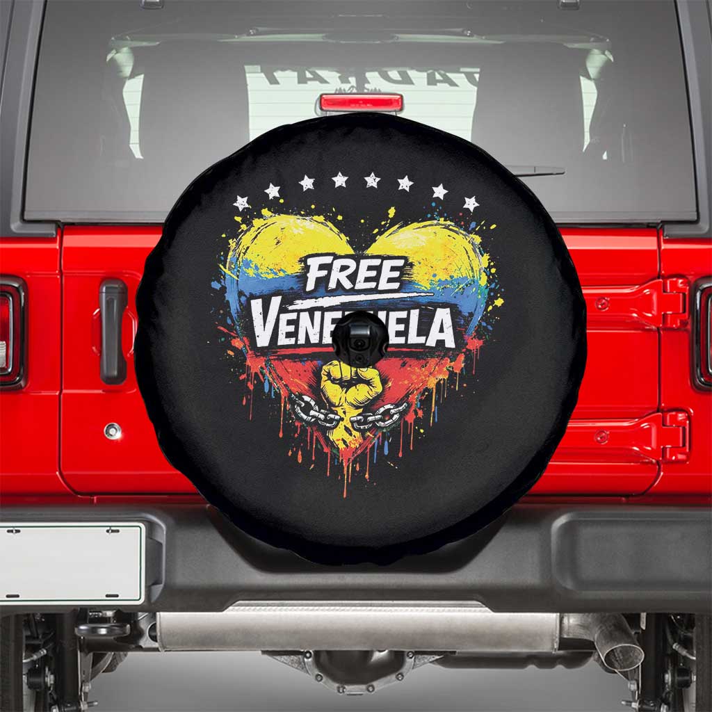 Free Venezuela Spare Tire Cover Freedom Venezuelan Flag Hand Fist Graphic TS11 Black Print Your Wear