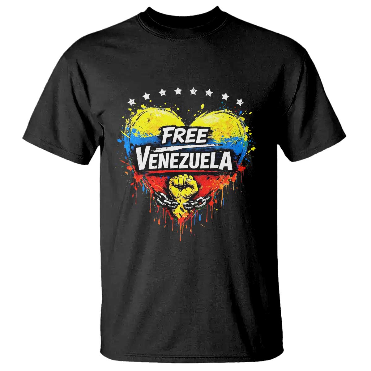 Free Venezuela T Shirt Freedom Venezuelan Flag Hand Fist Graphic TS11 Black Print Your Wear