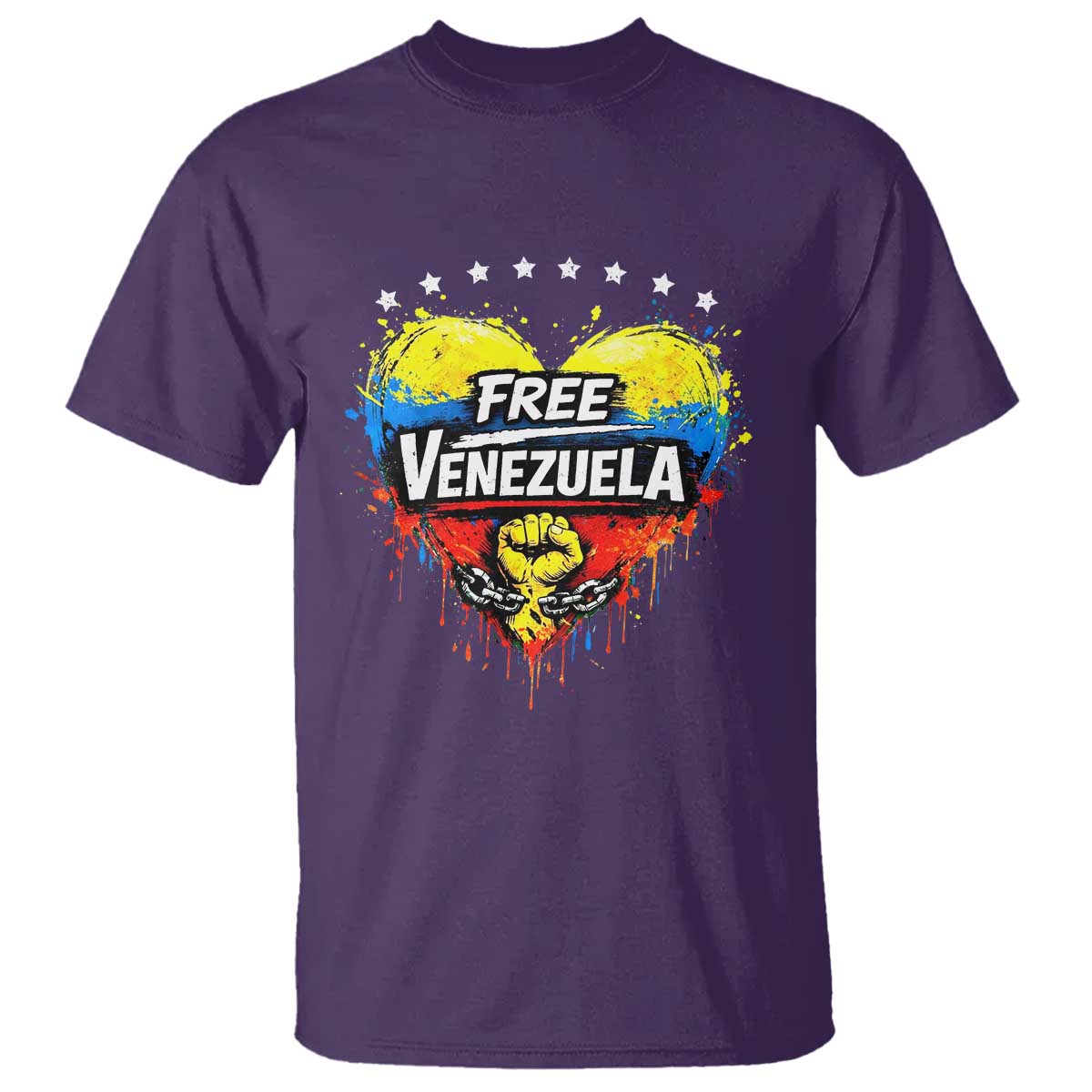 Free Venezuela T Shirt Freedom Venezuelan Flag Hand Fist Graphic TS11 Purple Print Your Wear