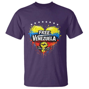 Free Venezuela T Shirt Freedom Venezuelan Flag Hand Fist Graphic TS11 Purple Print Your Wear