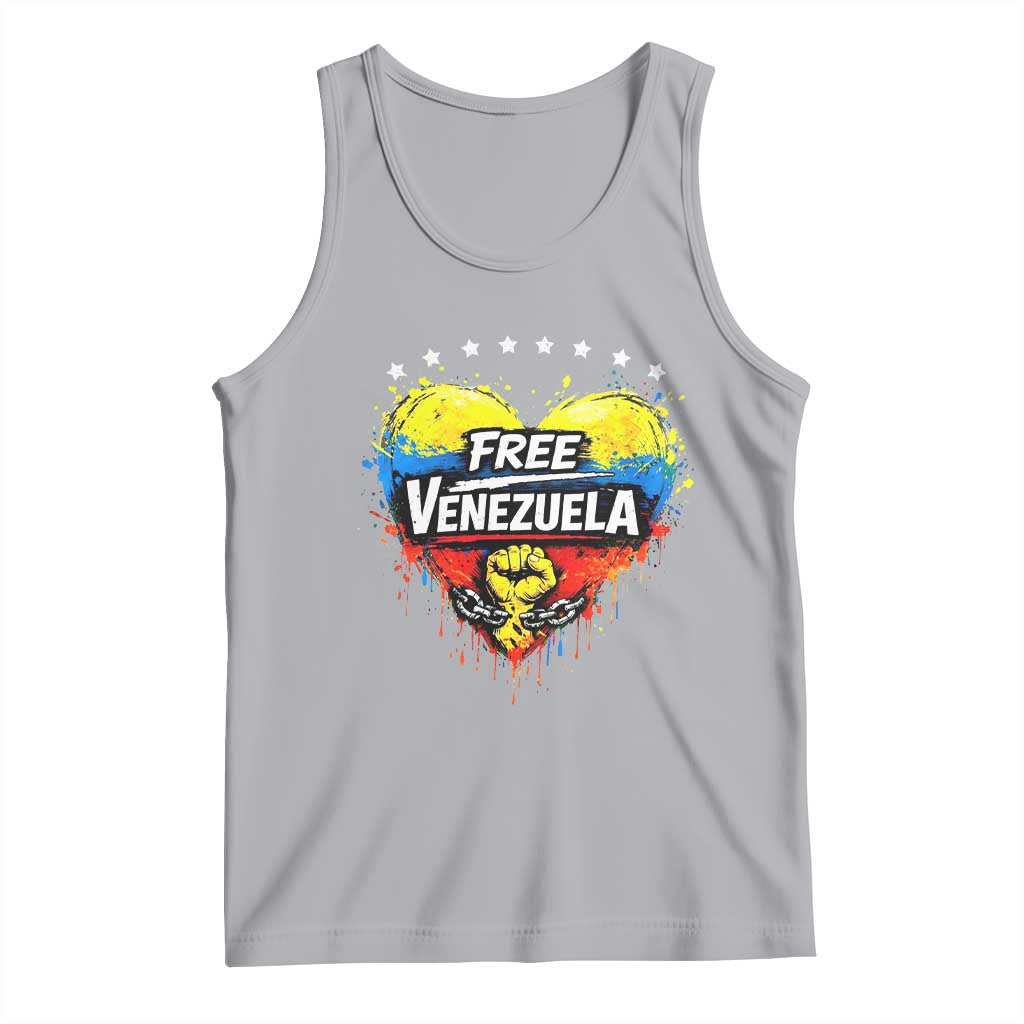 Free Venezuela Tank Top Freedom Venezuelan Flag Hand Fist Graphic TS11 Athletic Heather Print Your Wear