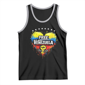 Free Venezuela Tank Top Freedom Venezuelan Flag Hand Fist Graphic TS11 Black Athletic Heather Print Your Wear