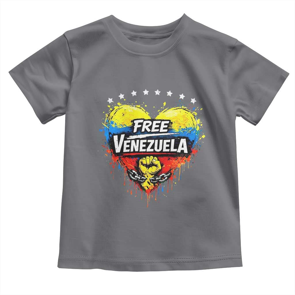 Free Venezuela Toddler T Shirt Freedom Venezuelan Flag Hand Fist Graphic TS11 Charcoal Print Your Wear