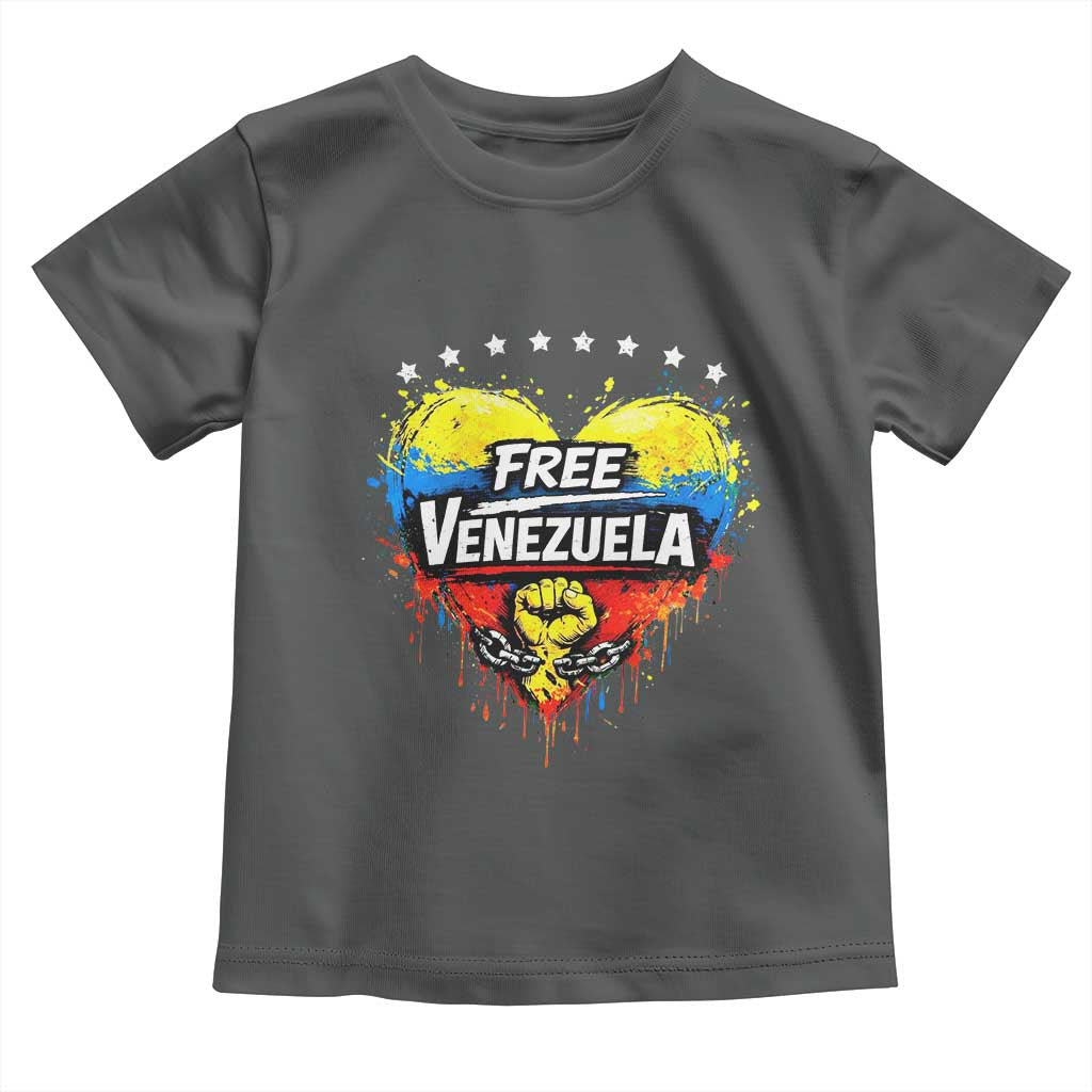 Free Venezuela Toddler T Shirt Freedom Venezuelan Flag Hand Fist Graphic TS11 Dark Heather Print Your Wear