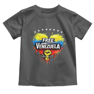 Free Venezuela Toddler T Shirt Freedom Venezuelan Flag Hand Fist Graphic TS11 Dark Heather Print Your Wear