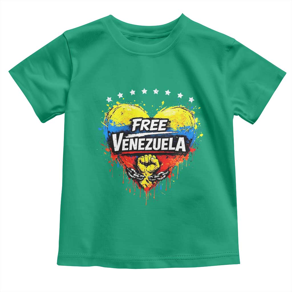 Free Venezuela Toddler T Shirt Freedom Venezuelan Flag Hand Fist Graphic TS11 Irish Green Print Your Wear