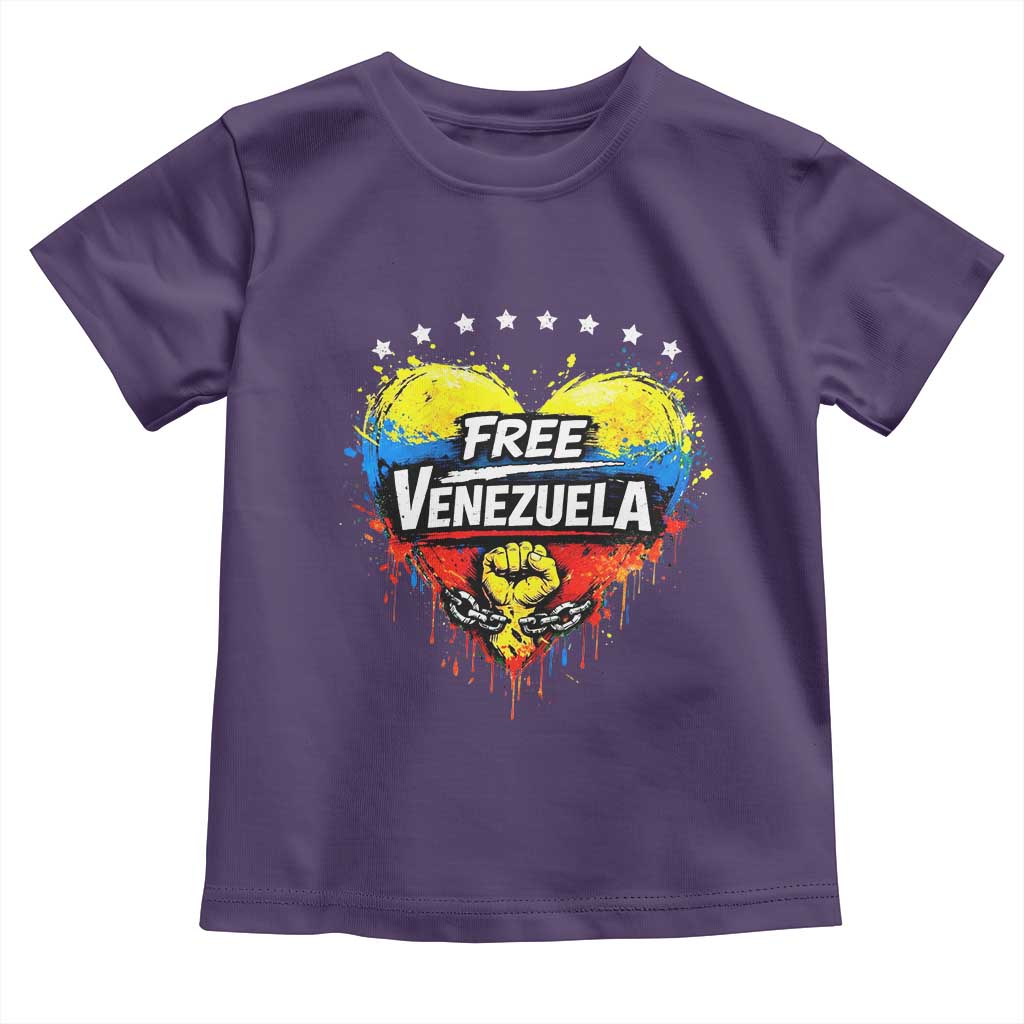 Free Venezuela Toddler T Shirt Freedom Venezuelan Flag Hand Fist Graphic TS11 Purple Print Your Wear