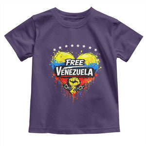 Free Venezuela Toddler T Shirt Freedom Venezuelan Flag Hand Fist Graphic TS11 Purple Print Your Wear