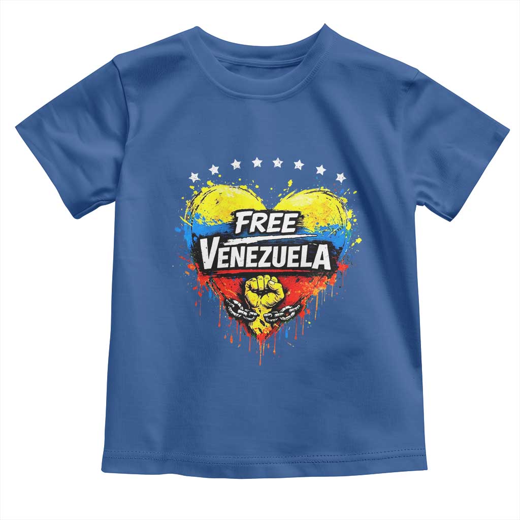 Free Venezuela Toddler T Shirt Freedom Venezuelan Flag Hand Fist Graphic TS11 Royal Blue Print Your Wear