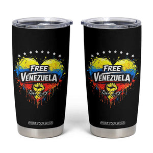 Free Venezuela Tumbler Cup Freedom Venezuelan Flag Hand Fist Graphic TS11 Black Print Your Wear