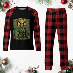 Grunch Road Monster Plaid Pajama Set Home Of The Grunch Nola Louisiana TS11 Buffalo Plaid Print Your Wear