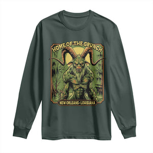 Grunch Road Monster Long Sleeve Shirt Home Of The Grunch Nola Louisiana TS11 Dark Forest Green Print Your Wear