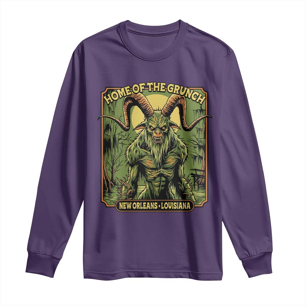 Grunch Road Monster Long Sleeve Shirt Home Of The Grunch Nola Louisiana TS11 Purple Print Your Wear
