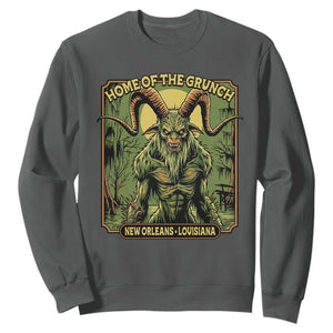 Grunch Road Monster Sweatshirt Home Of The Grunch Nola Louisiana TS11 Dark Heather Print Your Wear